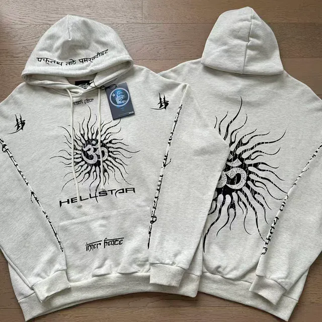 Hellstar Graphic-Print Heather Gray Oversized Tracksuit