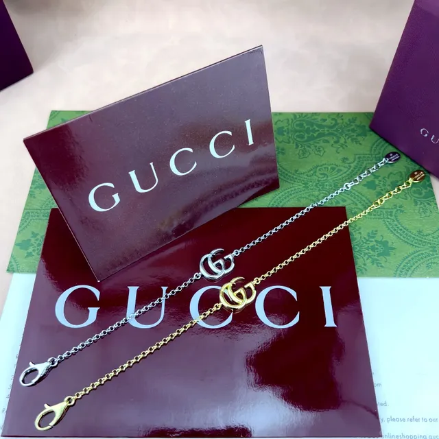 Gucci GG Marmont Gold-Tone Interlocking G Chain Bracelet