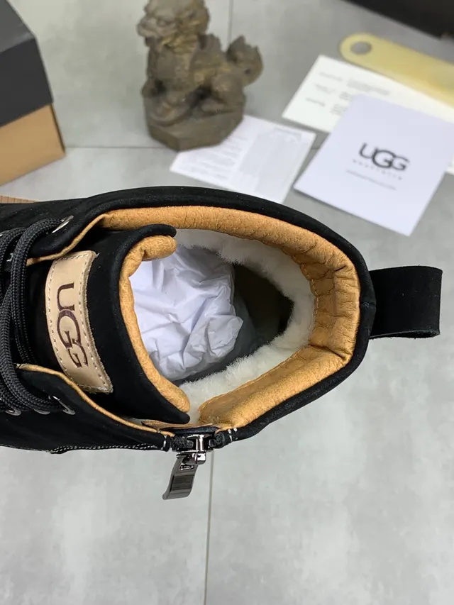 UGG Black Suede Lace-Up Work Boot