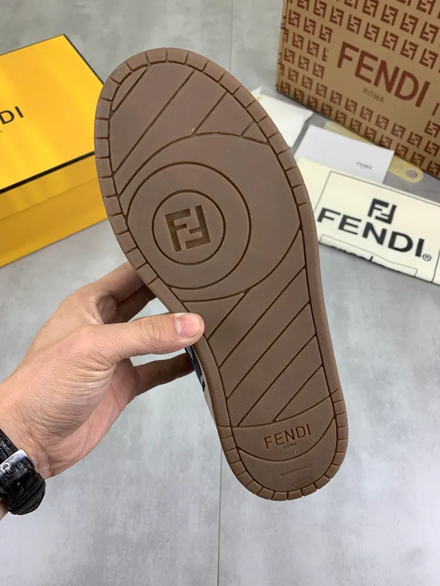 Fendi Denim-Suede Low-Top Lifestyle Sneaker