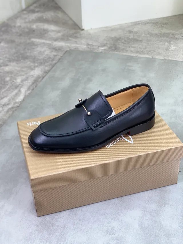 Christian Louboutin Horsebit Loafer Black Leather Loafers