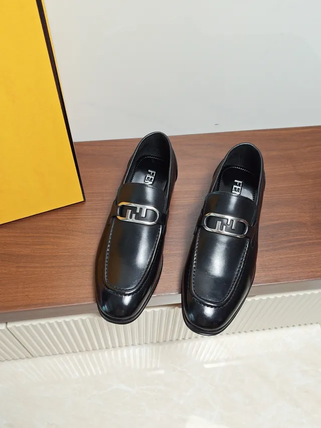 Fendi Horsebit Loafer Black Leather Slip-On Loafer