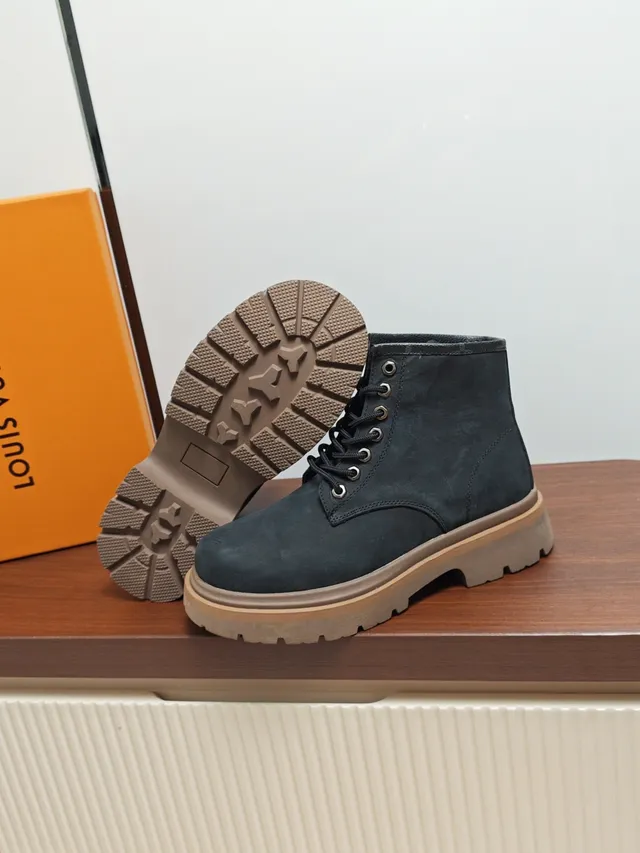 Louis Vuitton Suede Utility Ankle Boot