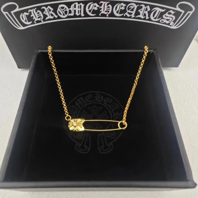 Chrome Hearts Floral Safety Pin Pendant Necklace