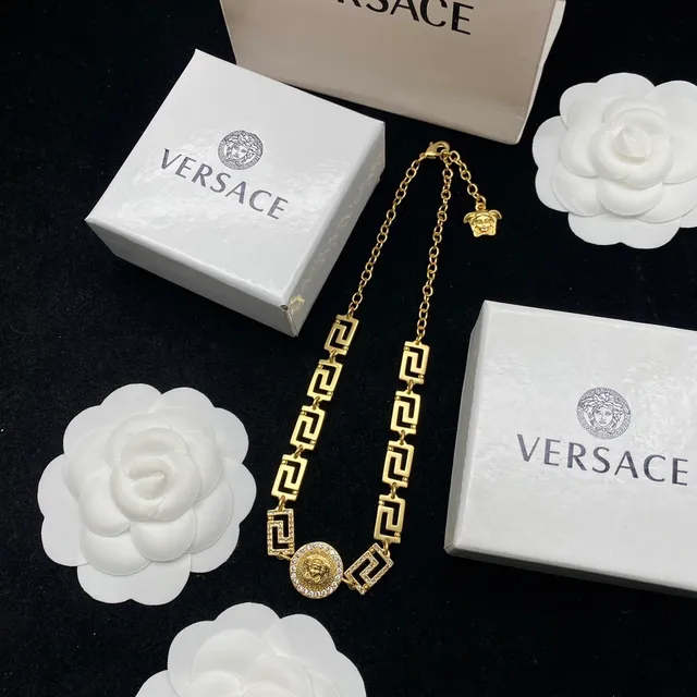 Versace Odissea Greca Key Medusa Coin Necklace