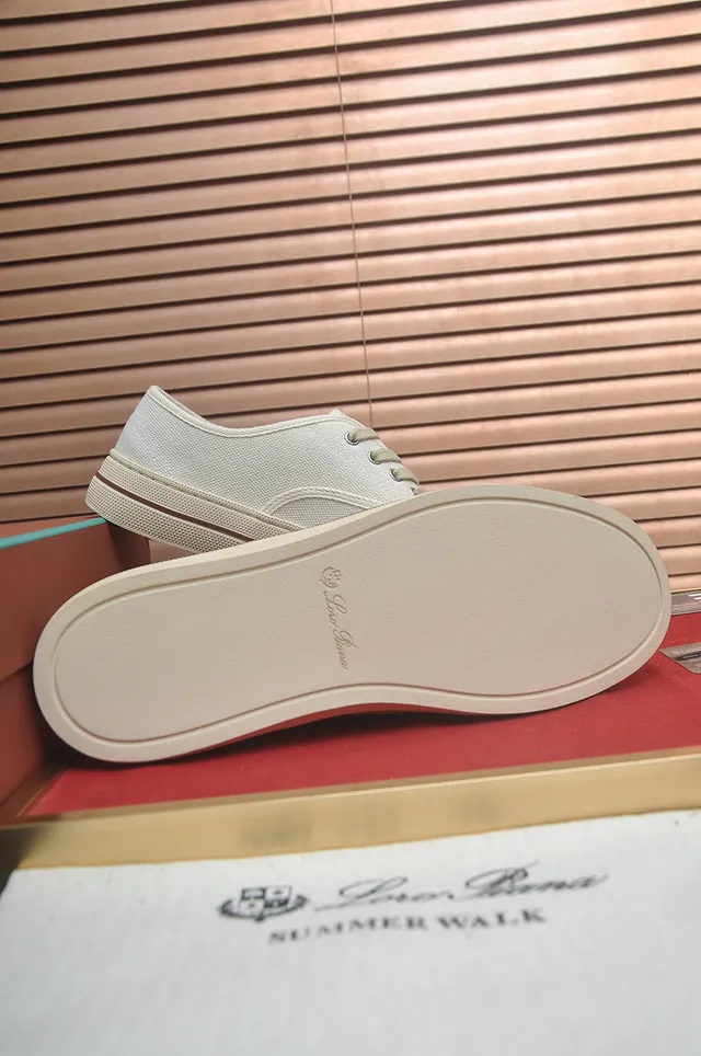 Beige Brown Low-Top Lace-Up Canvas Shoes