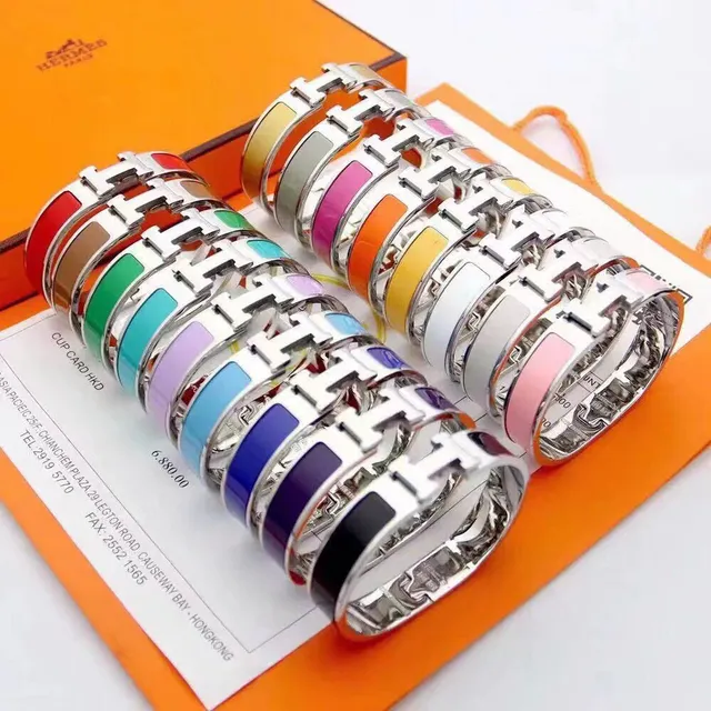 Hermès Clic H Enamel Bangle Bracelet