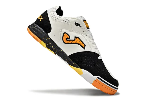 Joma Top-Flex White Black Lace-Up Perforated Mesh Upper Sneakers