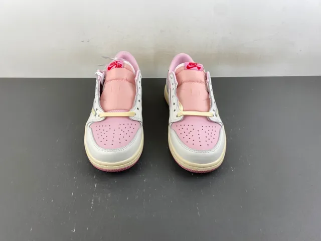 Nike Pink Beige Low-Top Layered Leather Lifestyle Sneakers