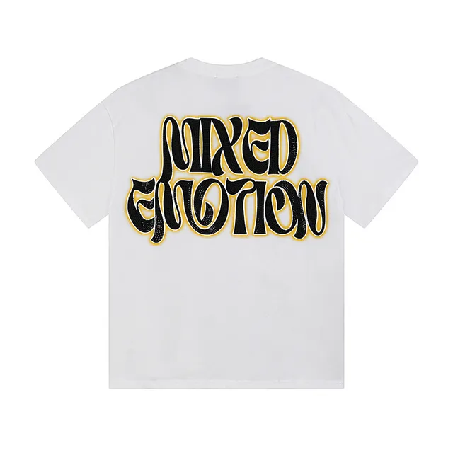 Mixed Emotion White Multicolor Graphic-Print Oversized-Fit T-Shirt