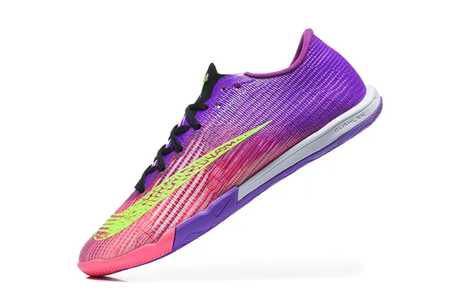 Nike Mercurial Purple Pink Low-Cut Synthetic Upper Gradient Color Blocking Indoor Soccer Shoes