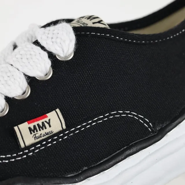 MMY Black White Canvas Upper Sculpted Midsole Lifestyle Sneakers
