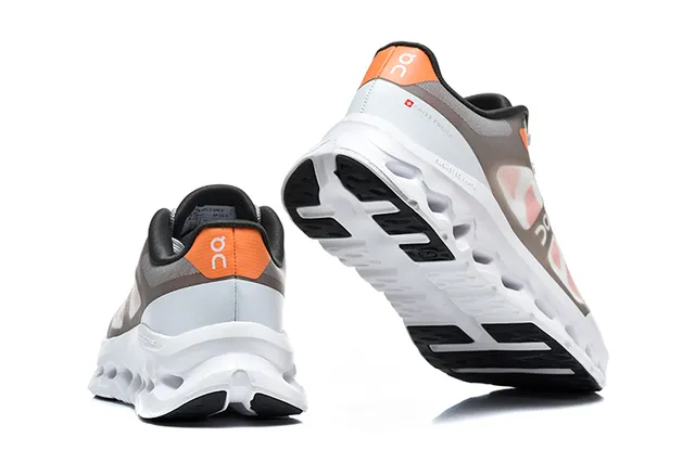 On Black White Engineered Mesh Upper Open Hexagonal CloudTec Pods Running Shoes