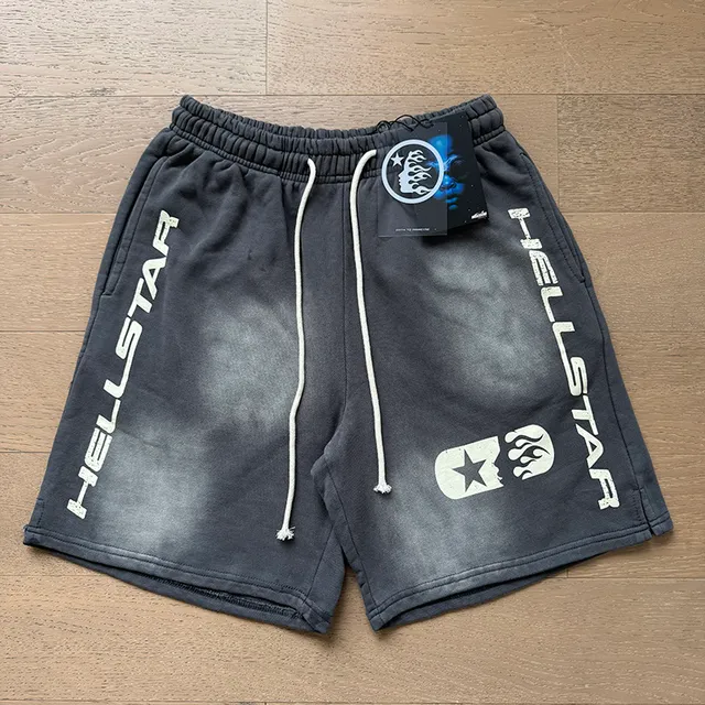 Hellstar Bleach-Wash Drawstring Shorts