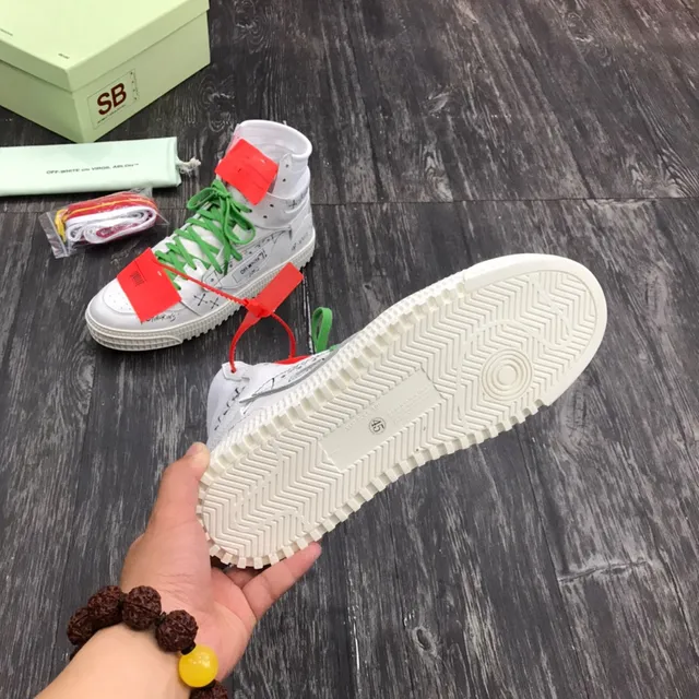Off-White The Ten Green High-Top Graphic-Printed Lifestyle Sneakers