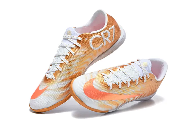 Nike Mercurial Vapor Orange White Low-Cut Knit Upper Gradient Weave Indoor Soccer Shoes