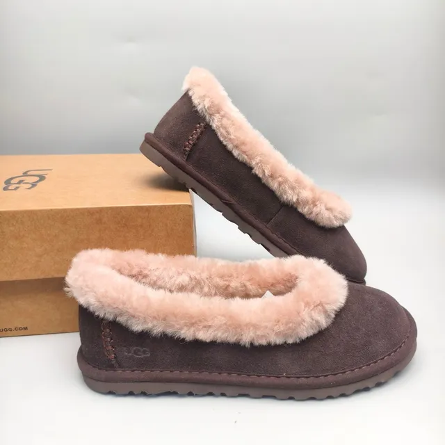 UGG Tasman Brown Suede Shearling-Lined Loafer