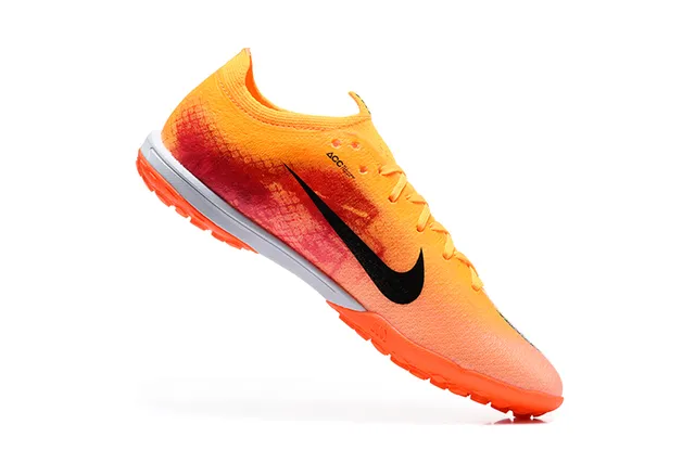 Nike Orange Yellow Knit Upper Gradient Colorway Turf Soccer Shoes