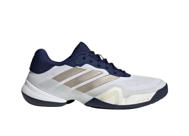 Adidas White Navy Mesh Upper Three-Stripe Side Panel Lifestyle Sneakers