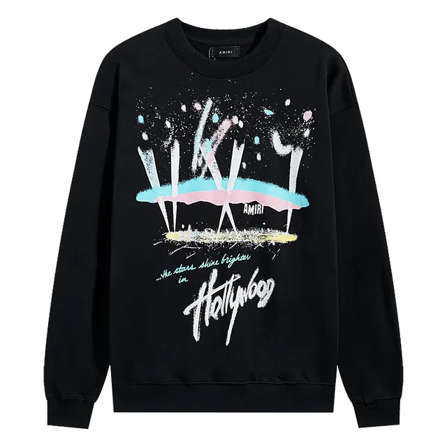 Amiri Hollywood Graphic Print Black Sweater