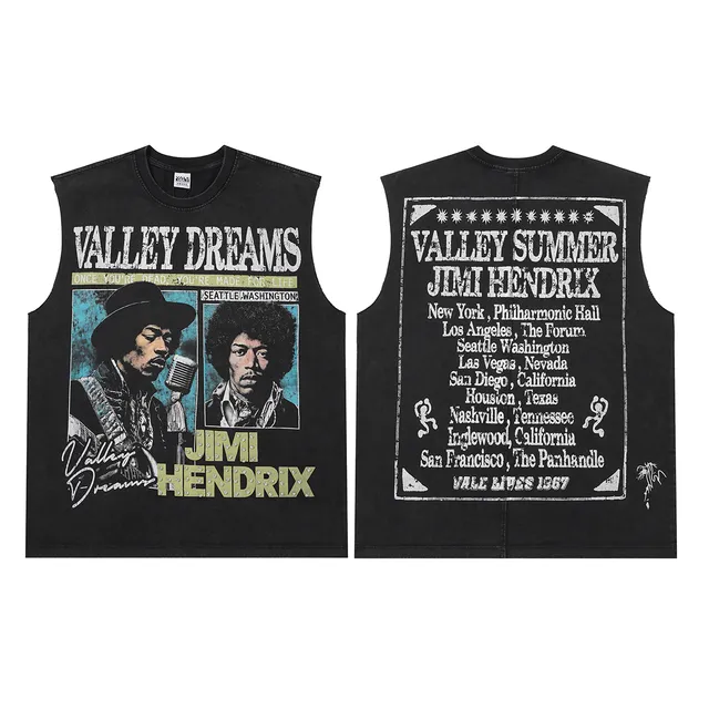 Purple and Black Jimi Hendrix Graphic Vest Top