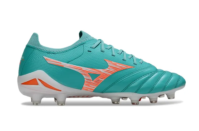 Mizuno Blue Orange Low-Cut Synthetic Leather Upper Firm-Ground Soccer Shoes