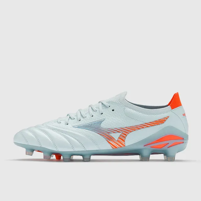 Mizuno Blue Orange Low-Cut Leather-Mesh Upper Molded Studs Firm-Ground Soccer Shoes