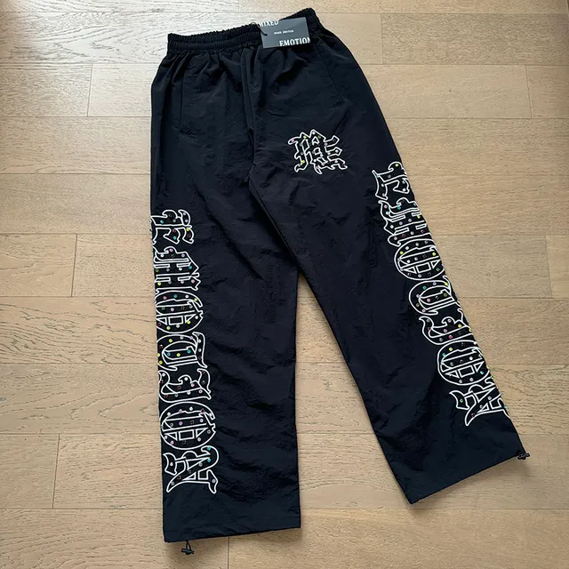 Mixed Emotion Black Embroidered Tracksuit