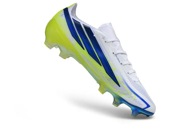 Adidas Hyperfast Yellow Blue Low-Cut Synthetic Upper Asymmetrical Lacing Firm-Ground Soccer Shoes