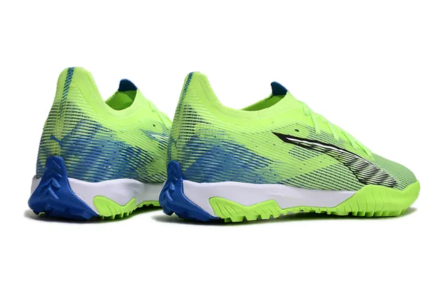 Puma Future Z Green Blue Knit Upper Molded Turf Outsole Sneakers
