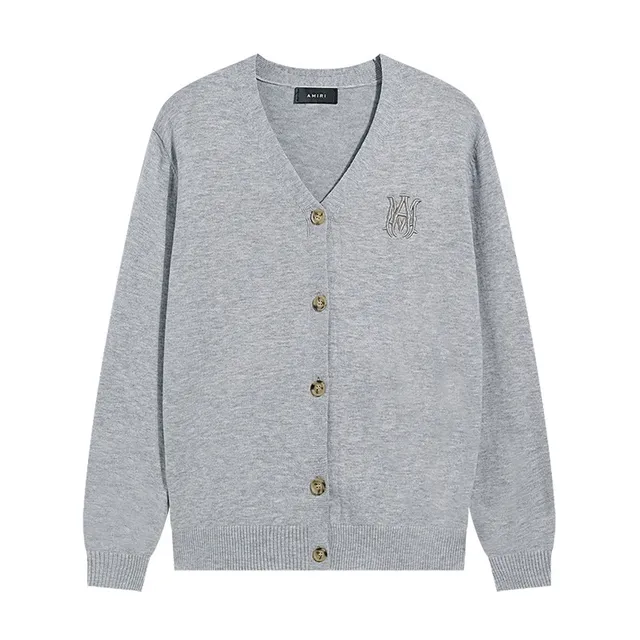 AMI Paris Ami de Coeur Embroidered V-Neck Cardigan