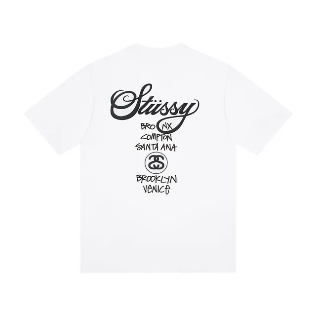 Stussy Stock Logo City List Graphic T-Shirt