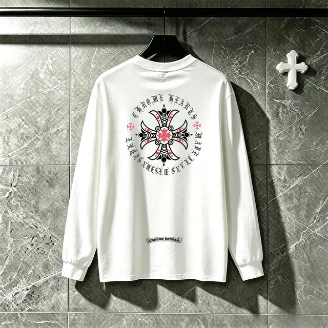 Chrome Hearts Maltese Cross Graphic Black Long-Sleeve T-Shirt
