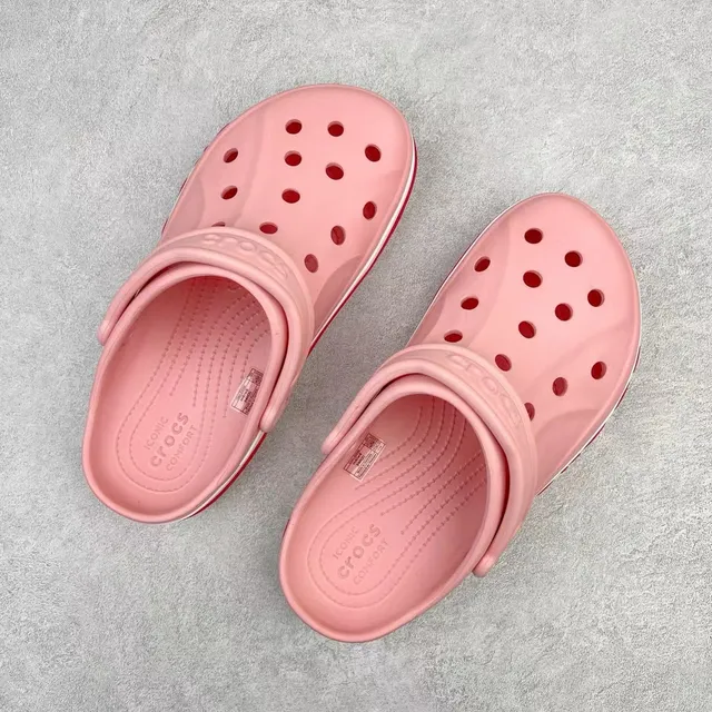 Crocs Classic Clog Pink Red Molded Foam Construction Ventilation Holes Clog