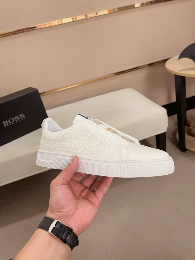 Hugo Boss Monogram Slip-On White Lifestyle Sneakers
