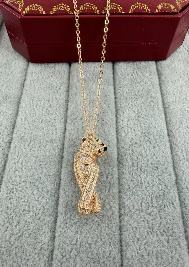 Cartier Panthère Gold Silver Panther Motif Honeycomb Perforated Body Necklace