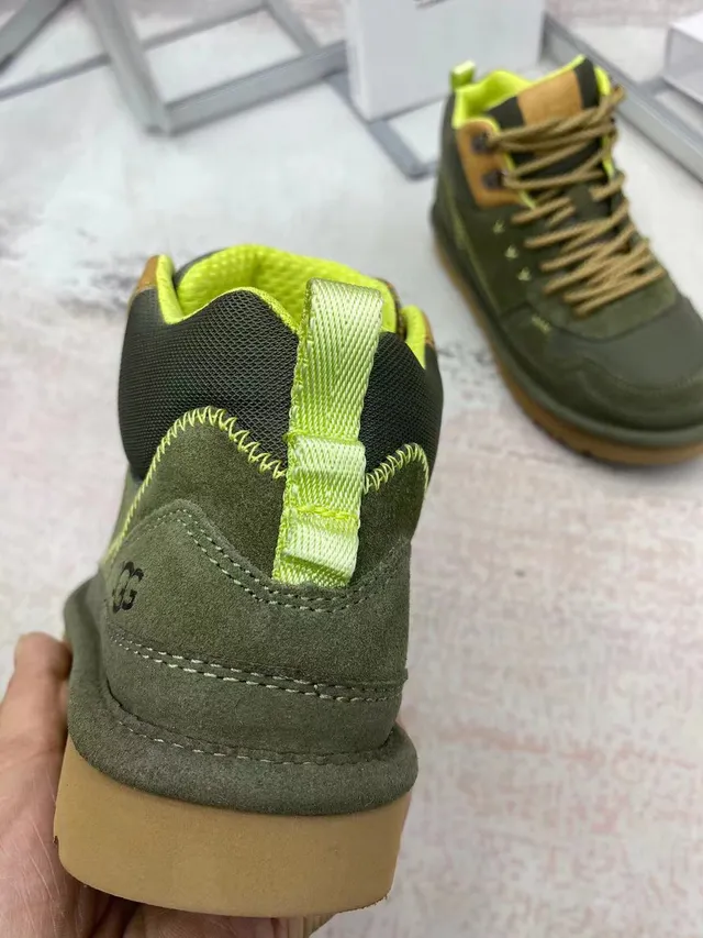 UGG Olive Green and Lime Suede Hiking Boot