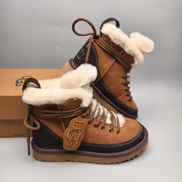 UGG Tasman-Style Lace-Up Shearling-Lined Snow Boots