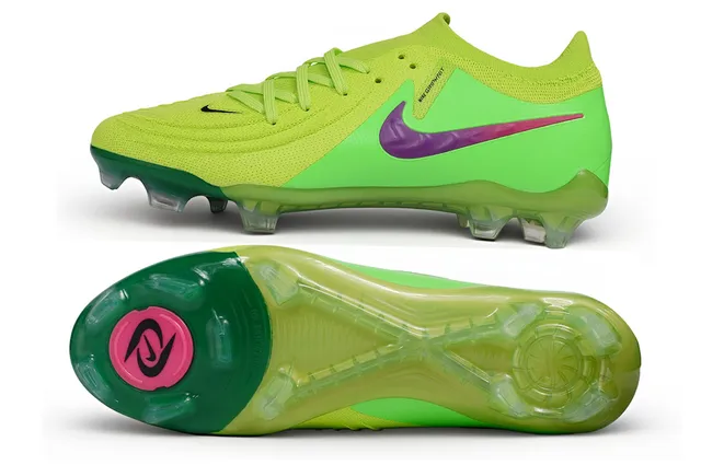Nike Phantom GT Green Purple Knit Collar Asymmetric Lacing Firm-Ground Soccer Shoes