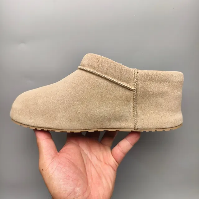 UGG Beige White Suede Upper Shearling-Lined Snow Boots