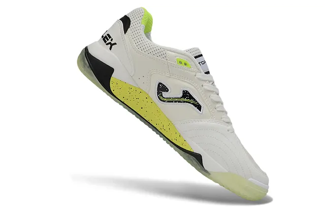 Joma White Yellow Low-Top Lace-Up Perforated Mesh Upper Sneakers