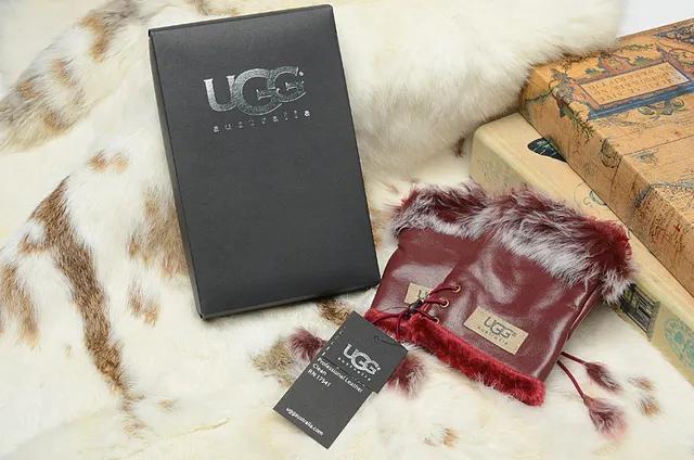 UGG Fur-Trimmed Leather Pouch Bucket Bag