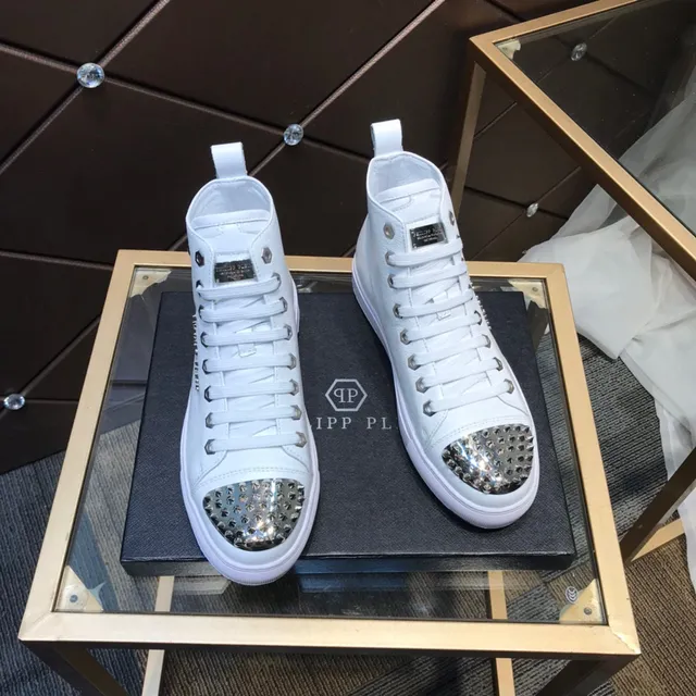 Philipp Plein Studded High-Top White Lifestyle Sneakers