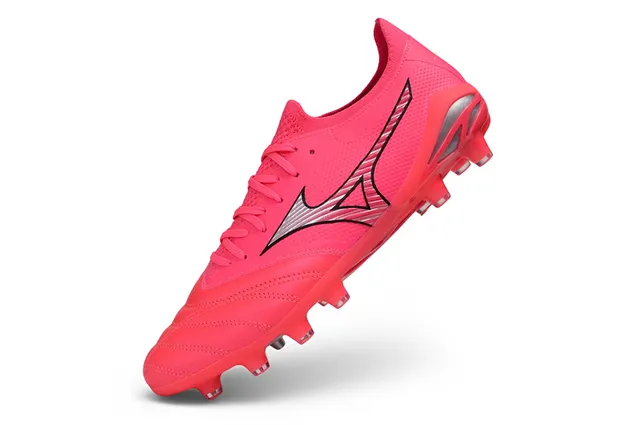 Mizuno Pink Silver Knit Collar Synthetic Leather Forefoot Firm-Ground Soccer Shoes