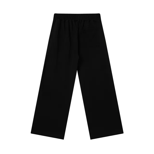 Black Graphic-Print Relaxed-Fit Wide-Leg Pants