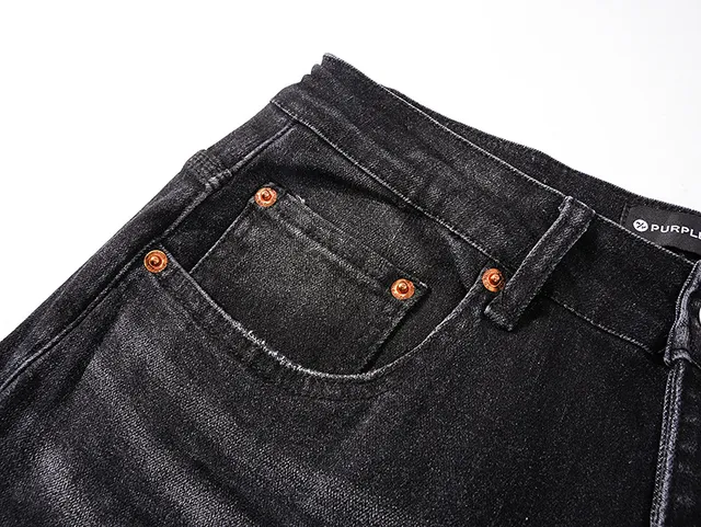 Purple Brand Distressed Washed Black Slim-Fit Jeans