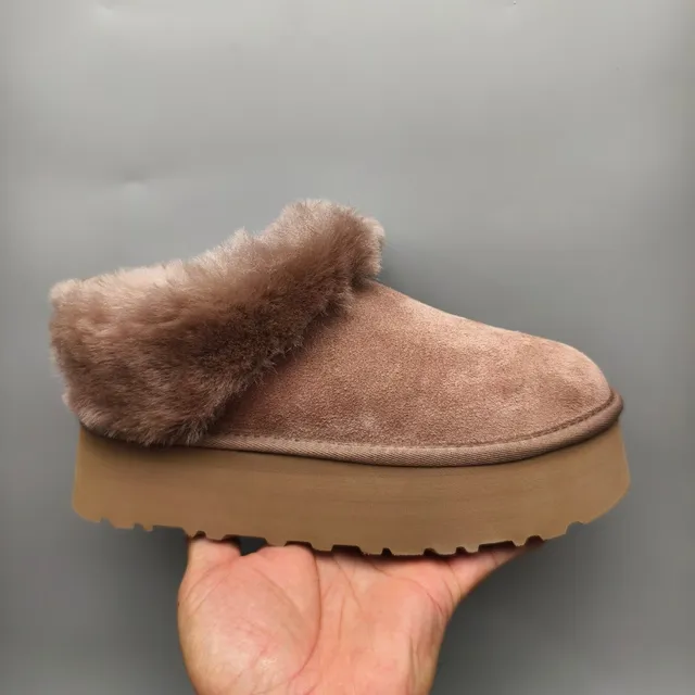 UGG Brown Shearling-Cuffed Suede Upper Snow Boots