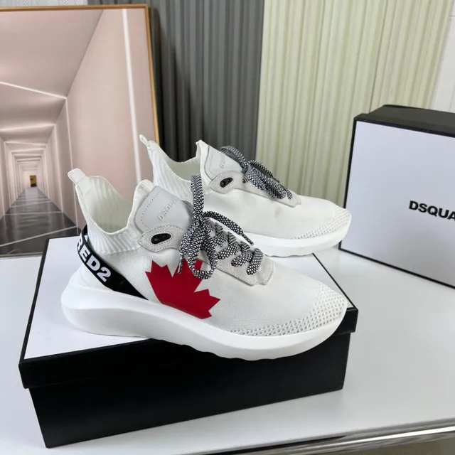 Dsquared2 ICON White Red Maple Leaf Lifestyle Sneakers