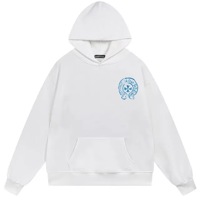 White Oversized Graphic Print Hoodie