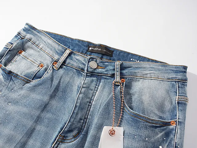 Purple Brand Distressed Light-Wash Slim-Fit Jeans